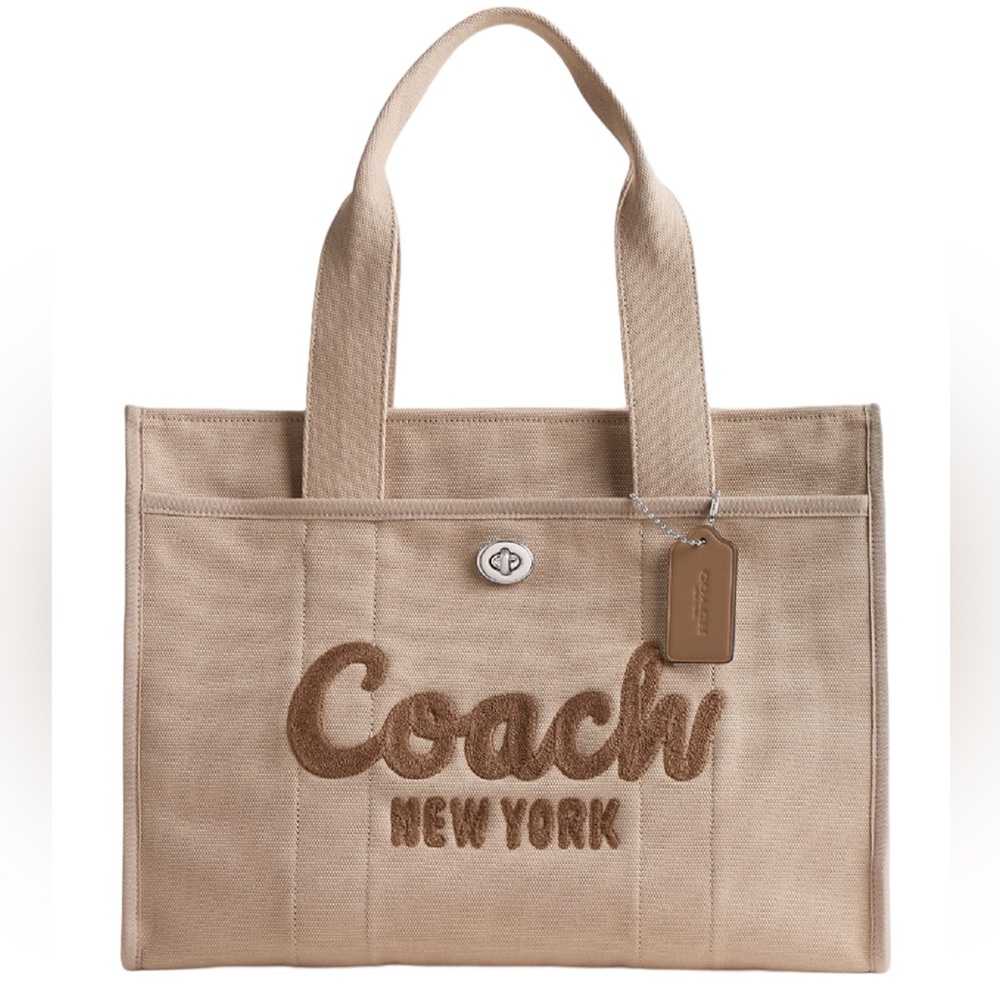 COACH LIKE NEW tan neutral large canvas tote bag - Picture 1 of 10